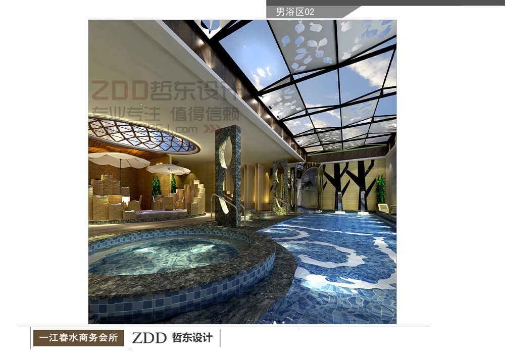 河南·滎陽一江春水洗浴會所男浴區設計